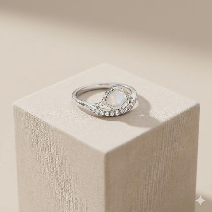 The Lunar Crescent Band Size : 8 — 925 silver, image 1