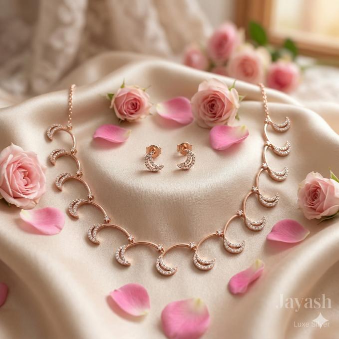 Rose Gold Moon 925 Silver Set — 925 silver, image 1